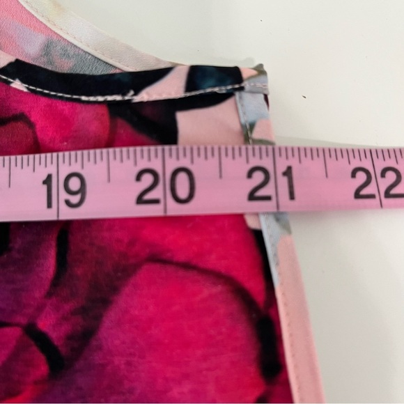 CeCe Pink Floral Rose Sleeveless Tunic Blouse - Picture 12 of 12